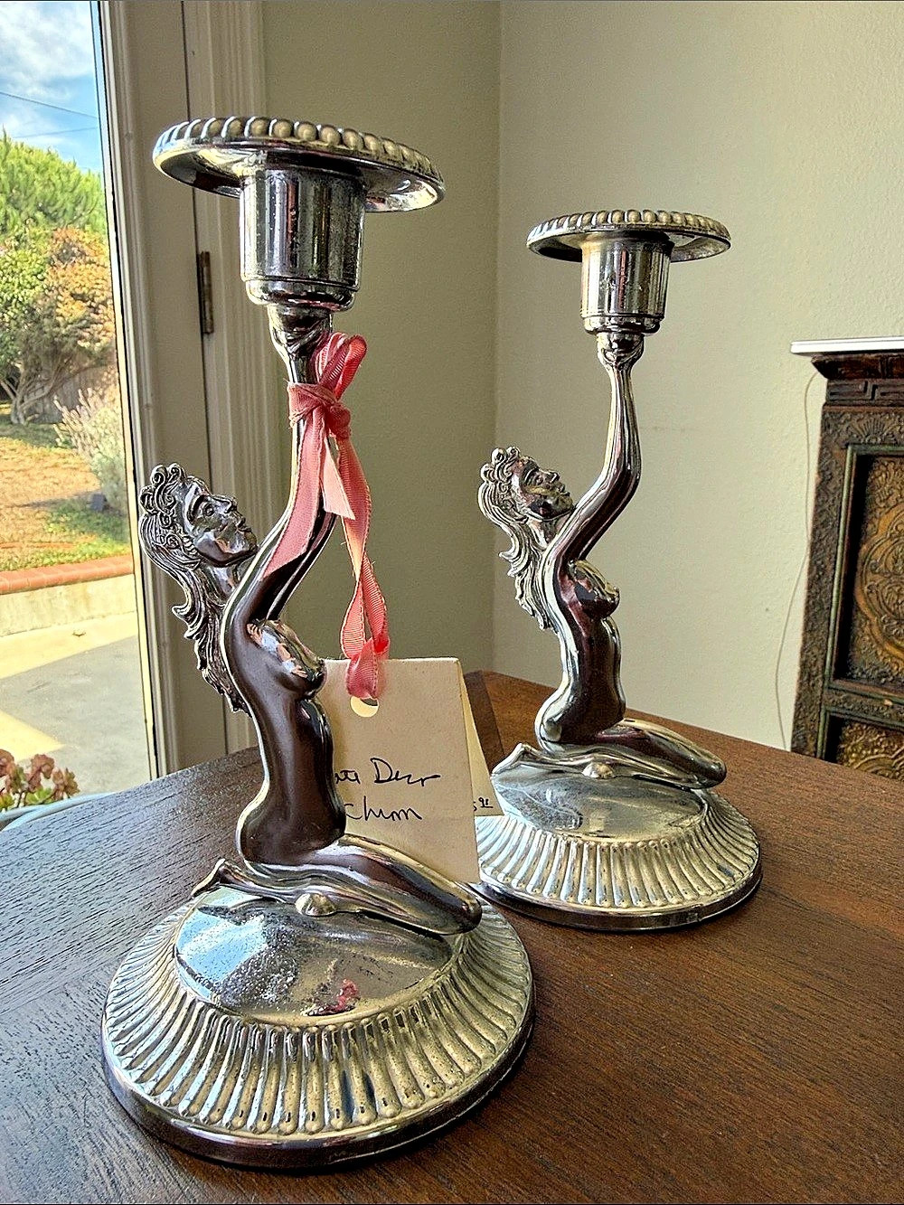 Art Deco 1940-50 Naked Lady Candlesticks